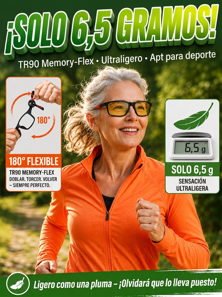Gafas Inteligentes de Zoom Automático | Ultraligeras, Anti Luz Azul, Uso Día y Noche