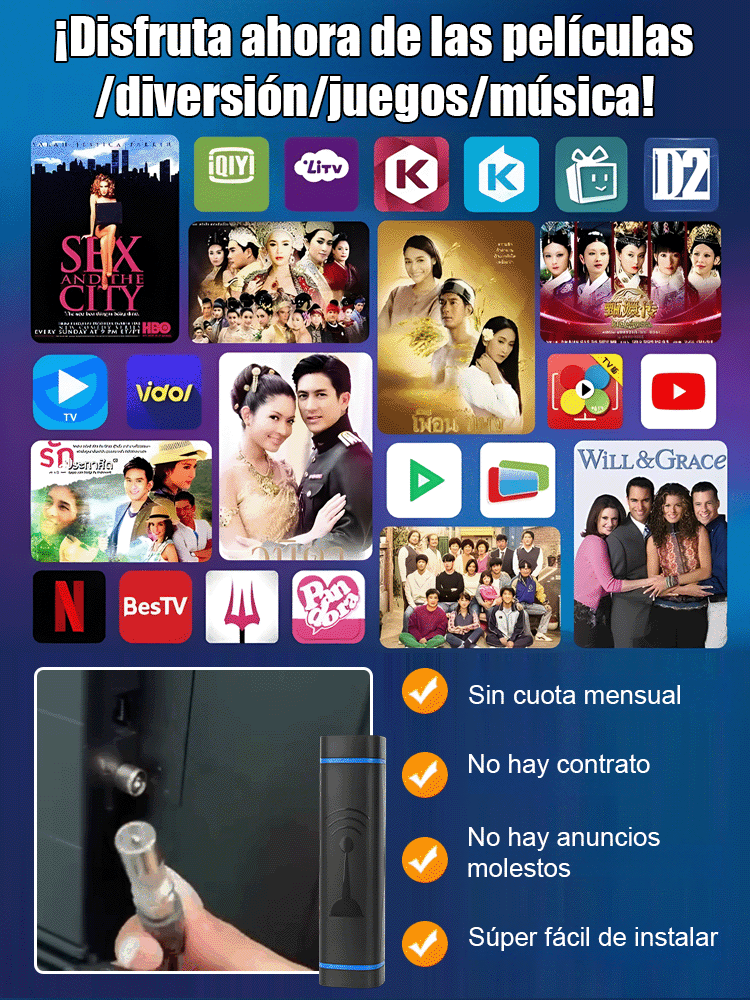 Antena de televisión digital en ultra alta definición 4K