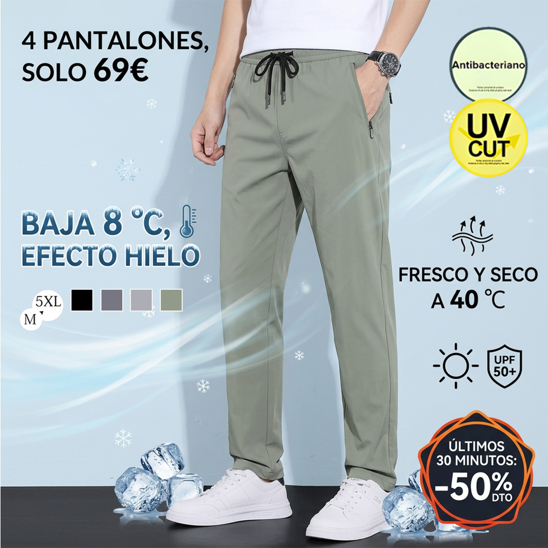 【Limitado 100 piezas】Pantalón largo de hielo transpirable y delgado con protección solar