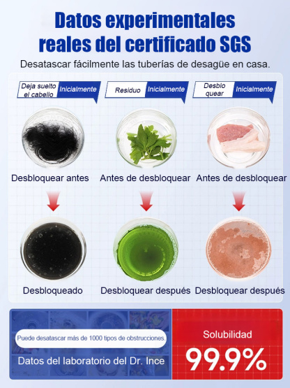 Agente desatascador de tuberías potente