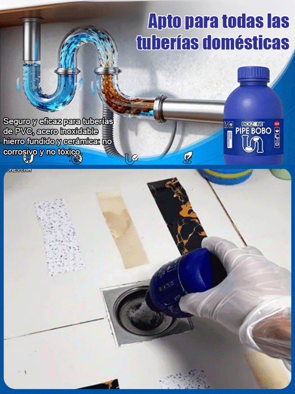 Agente desatascador de tuberías potente