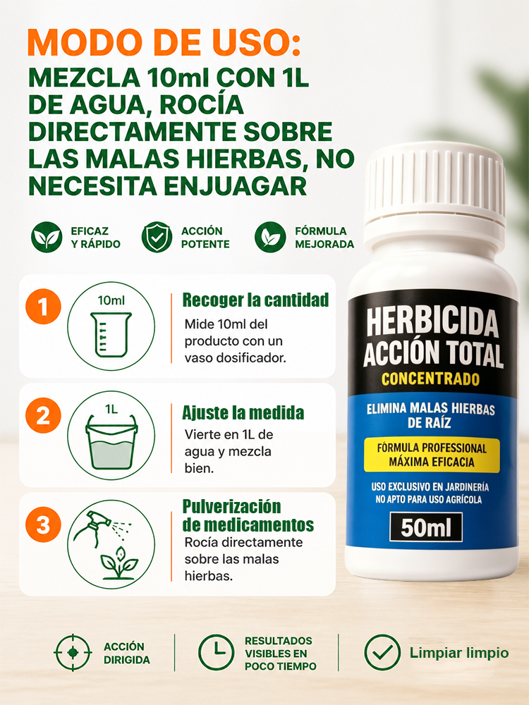 Elimina la maleza todo el año con 1 sola aplicación. Pequeño ayudante de plantas de jardinería