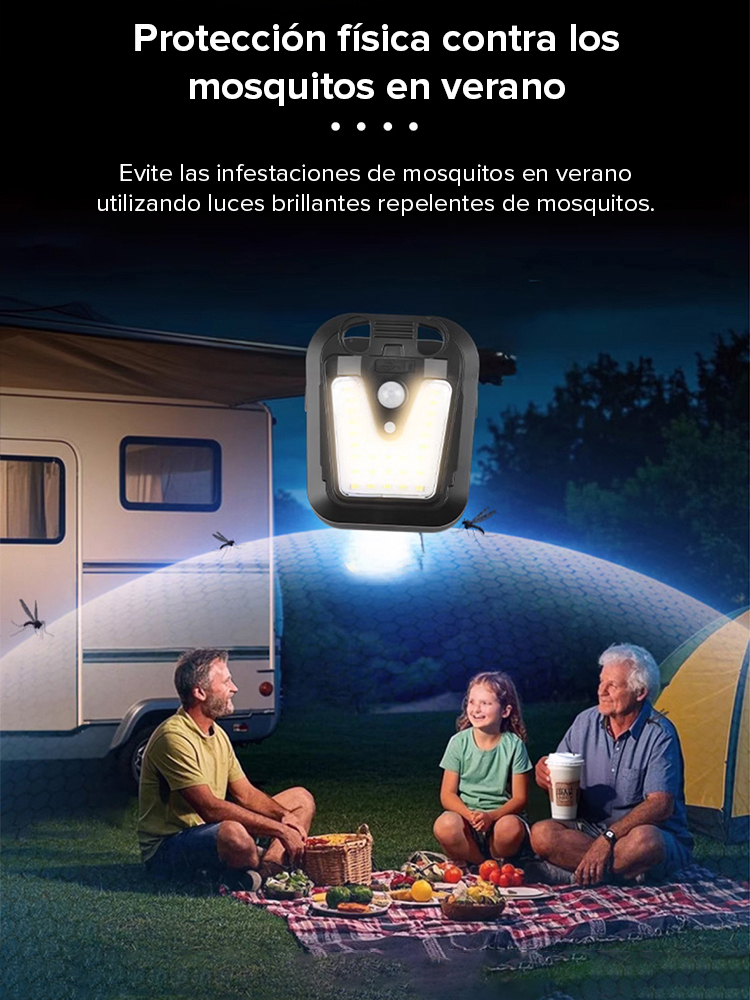 Luz solar inteligente con clip y sensor de movimiento