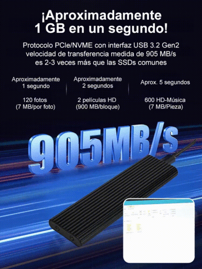 gran capacidad SSD portátil y mini con conexión Type-C