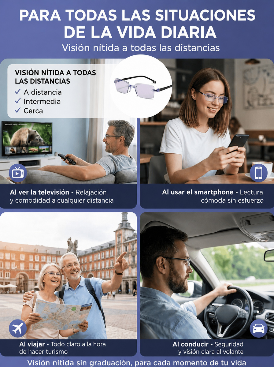 [Tecnología Alemana] Gafas de Lectura Inteligentes HD | Autofoco Continuo para Cerca y Lejos