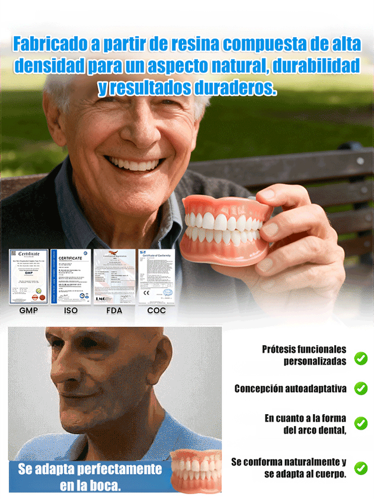 Prótesis dentales completas y cómodas, con un ajuste natural
