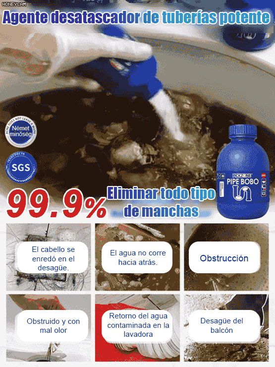 Agente desatascador de tuberías potente