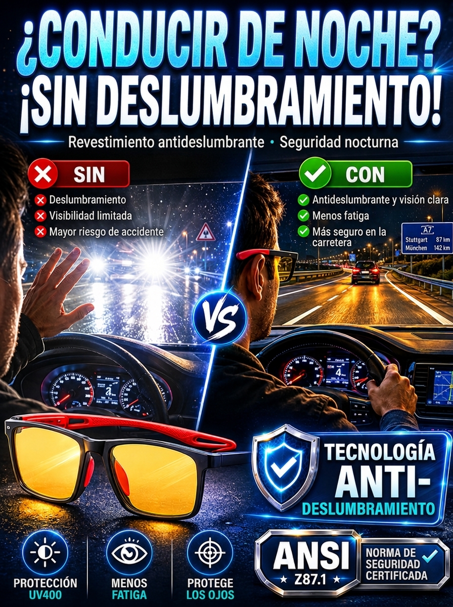Gafas Inteligentes de Zoom Automático | Ultraligeras, Anti Luz Azul, Uso Día y Noche
