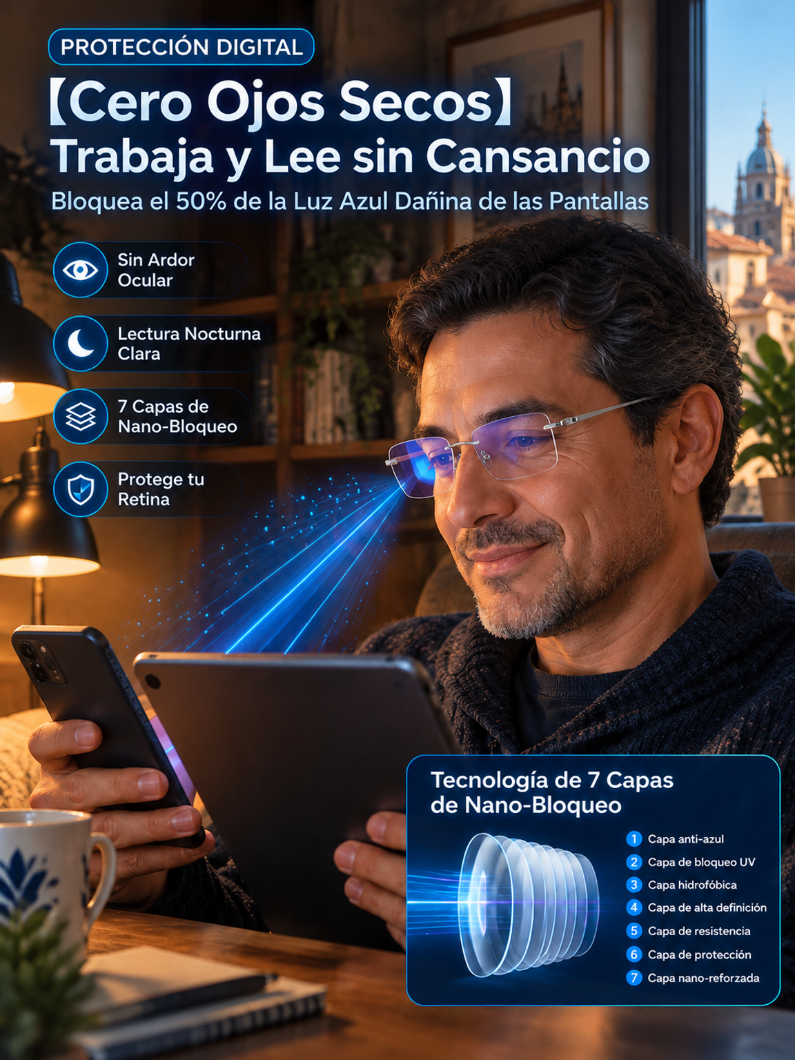 🔥👍Gafas Progresivas Fotocromáticas 3 en 1 Ultraligeras 22g– Enfoque Automático Cerca y Lejos De Lectura a Gafas de Sol al Instante
