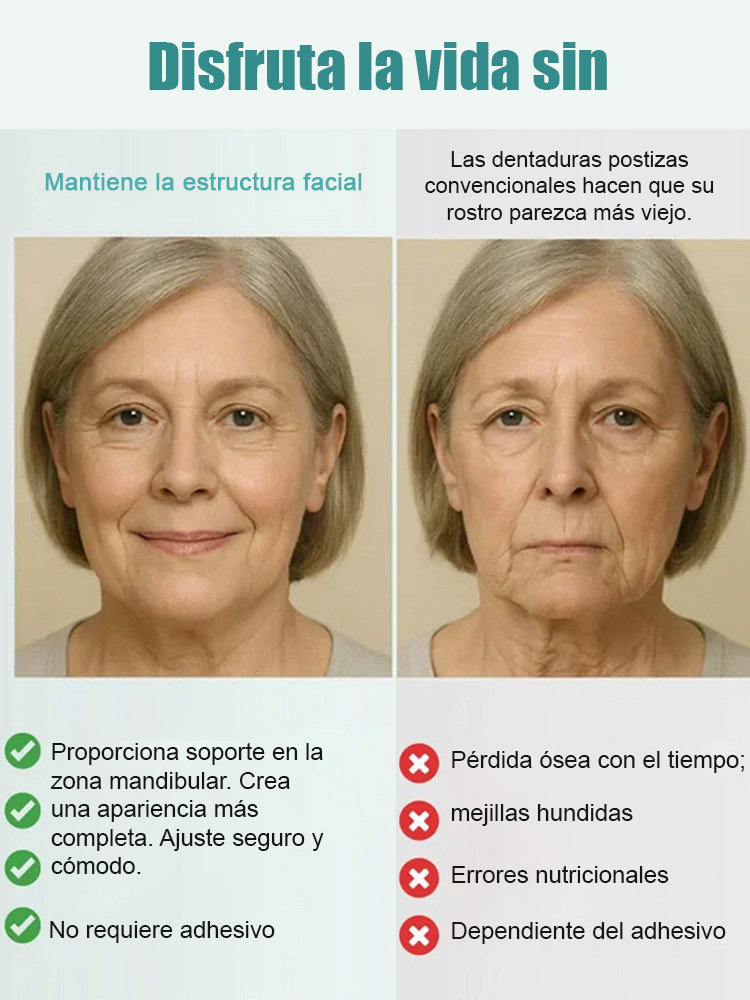 Prótesis dental completa con ajuste adaptable para una sonrisa segura