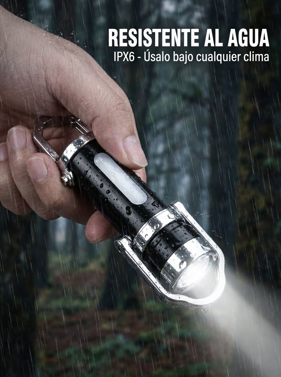 👍Mini Linterna Llavero Ultra Potente con Batería de Emergencia