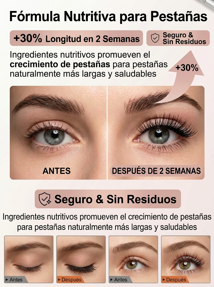 Máscara de Pestañas de Metal 3 en 1 - Impermeable, Sin Grumos y Larga Duración 24H
