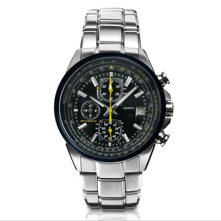 Reloj de Aviador Militar Solar para Hombre – Cristal de Zafiro y Sumergible 20 Bar