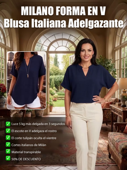 Camiseta de manga corta casual con cuello en V transpirable y de color sólido