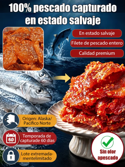 Jerky de Pescado con Miel y Sésamo - Sin Grasas Trans y Alto en Proteínas (50% Dto.)