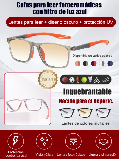 Gafas Inteligentes Autoenfoque | Multifocales, Fotocromáticas y Anti-Luz Azul (2 en 1)