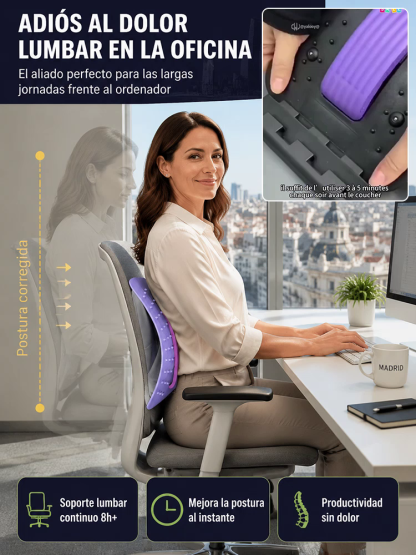 Estirador Lumbar 3 en 1 con Magnetoterapia (Soporta 150kg) - Terapia Magnética para Relajación Profunda