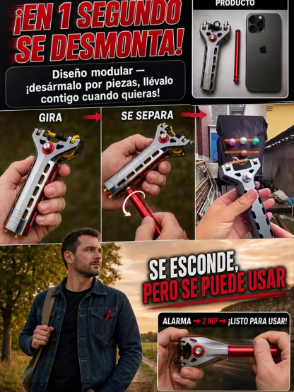 [Oferta 50% OFF] Tirachinas Táctico de Precisión Milimétrica - Ligero, Potente y Fácil de Llevar