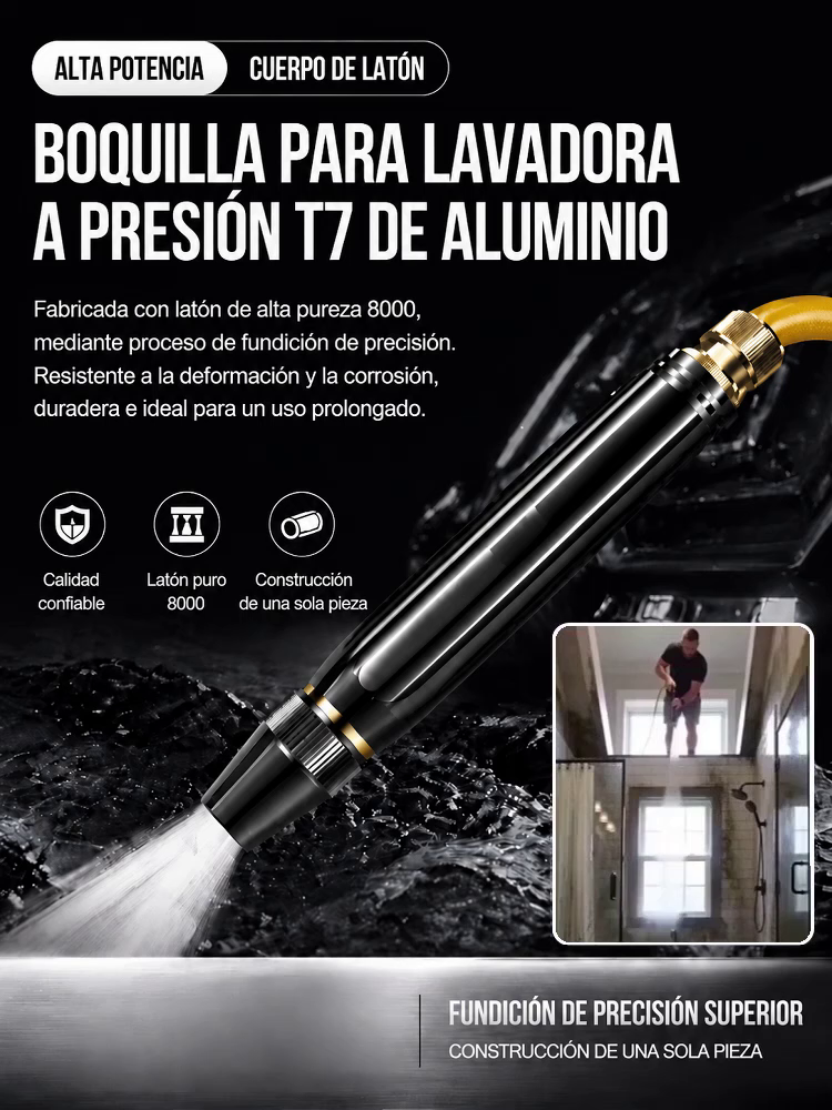 Pistola de Agua de Alta Presión Multifuncional |Elimina barro, moho y grasa al instante