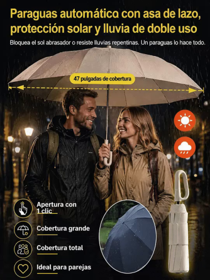 Paraguas Invertido Automático | Antiviento, Protección UV y Mango Manos Libres