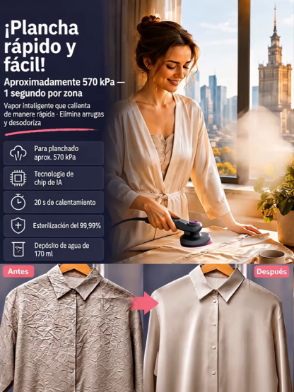 👍Plancha de Vapor Portátil de Alta Presión  | Elimina Arrugas y Olores al Instante