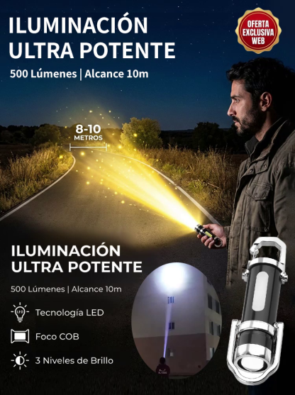 👍Mini Linterna Llavero Ultra Potente con Batería de Emergencia