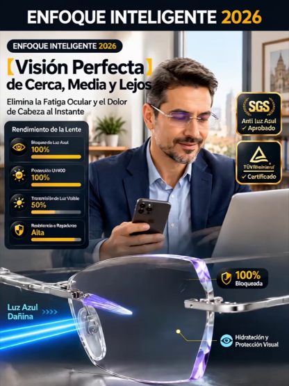🔥👍Gafas Progresivas Fotocromáticas 3 en 1 Ultraligeras 22g– Enfoque Automático Cerca y Lejos De Lectura a Gafas de Sol al Instante