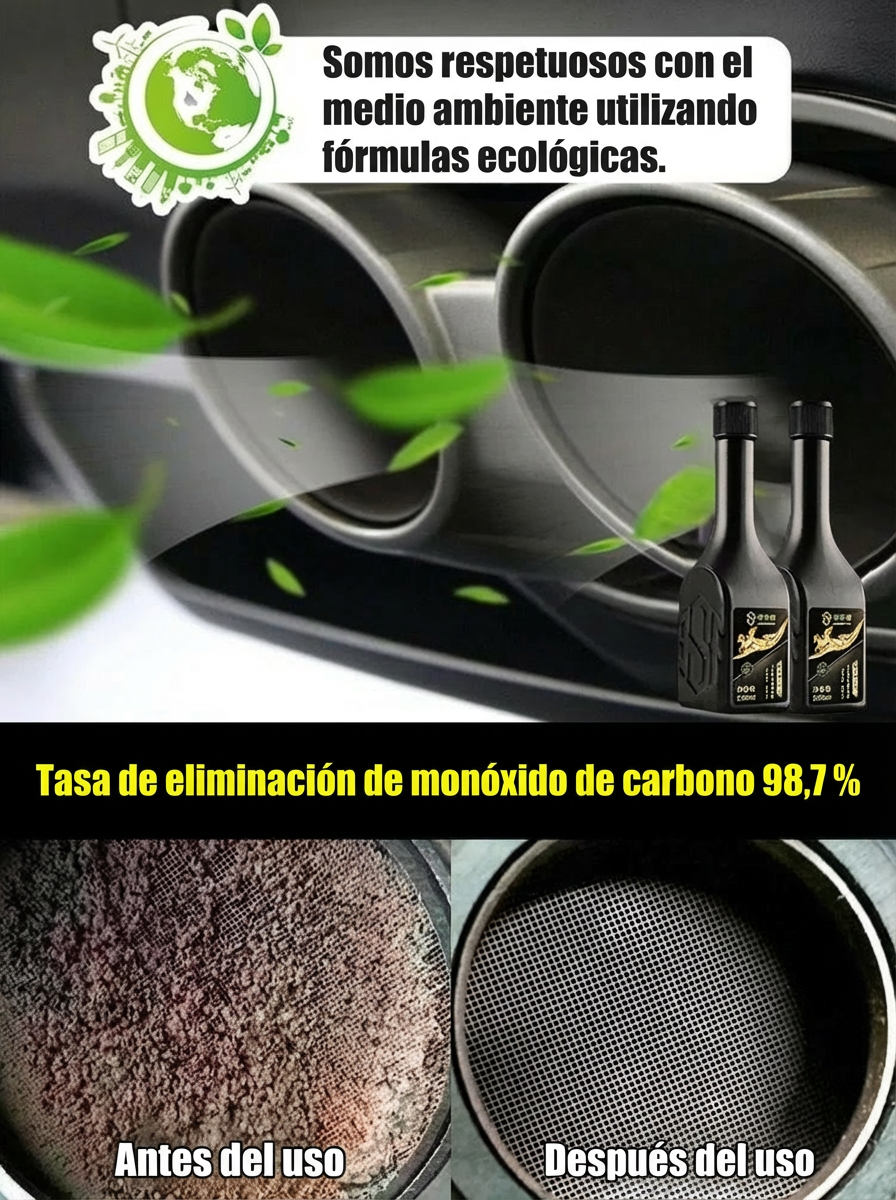 Limpiador combinado de catalizador de tres vías y motor sin desmontaje