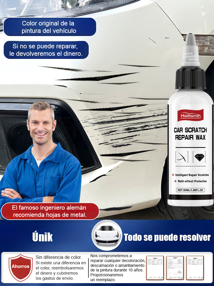 Líquido para reparar arañazos en automóviles