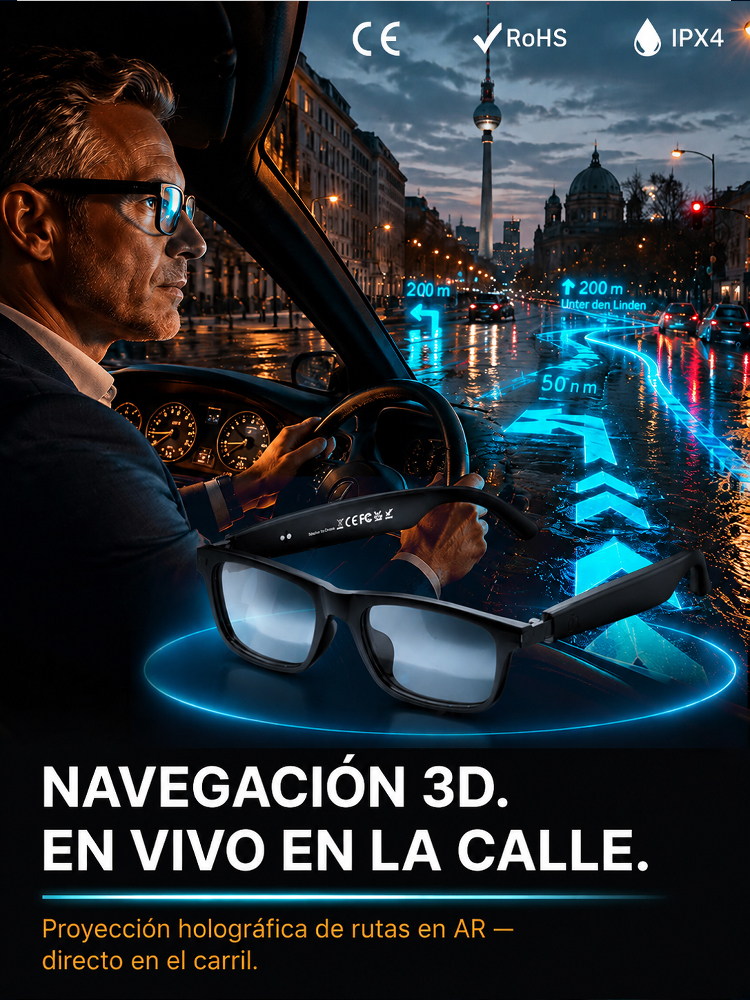 Gafas Inteligentes 4 en 1 | Enfoque Automático y Traductor IA en Tiempo Real