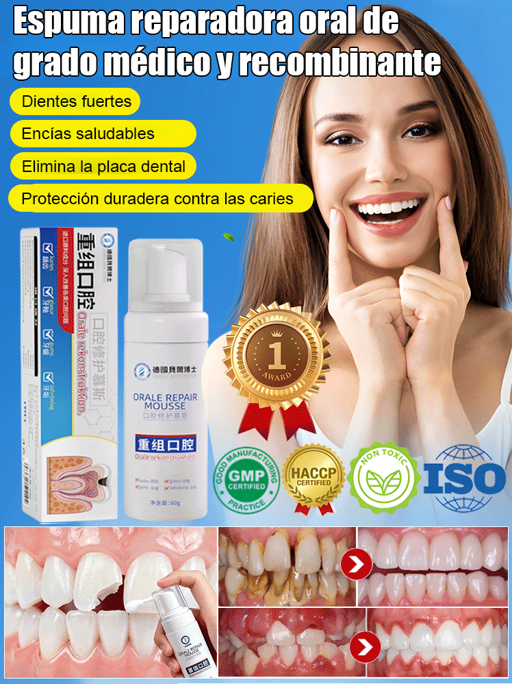 Espuma reparadora oral de grado médico recombinante
