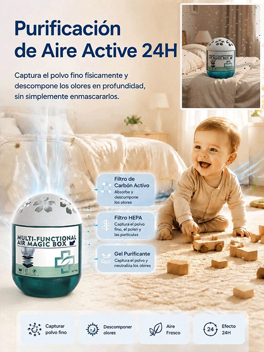 👍Purificador Mágico de Aire en Gel (Pack Ahorro) - Neutralizador Activo Anti-Polvo, Moho y Mascotas Sin Electricidad