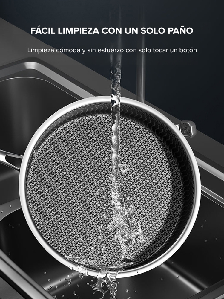 Sartén de acero inoxidable para freír huevos y bistecs
