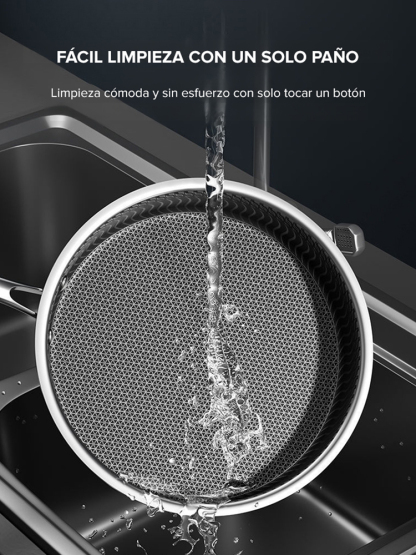 Sartén de acero inoxidable para freír huevos y bistecs