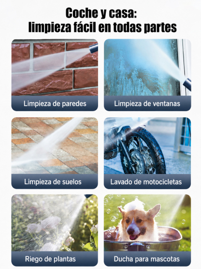 Pistola de Agua de Alta Presión Multifuncional |Elimina barro, moho y grasa al instante