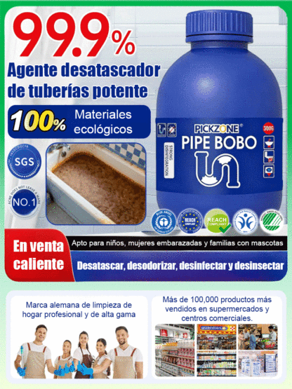 Agente desatascador de tuberías potente