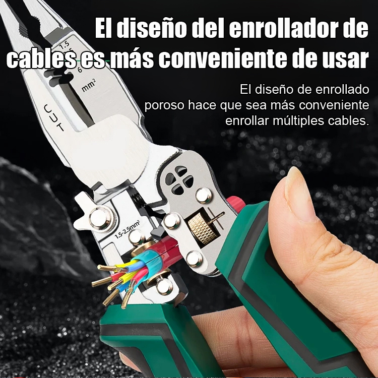 【Diez en uno】Alicates de punta multifuncionales para medir electricidad y pelar cables