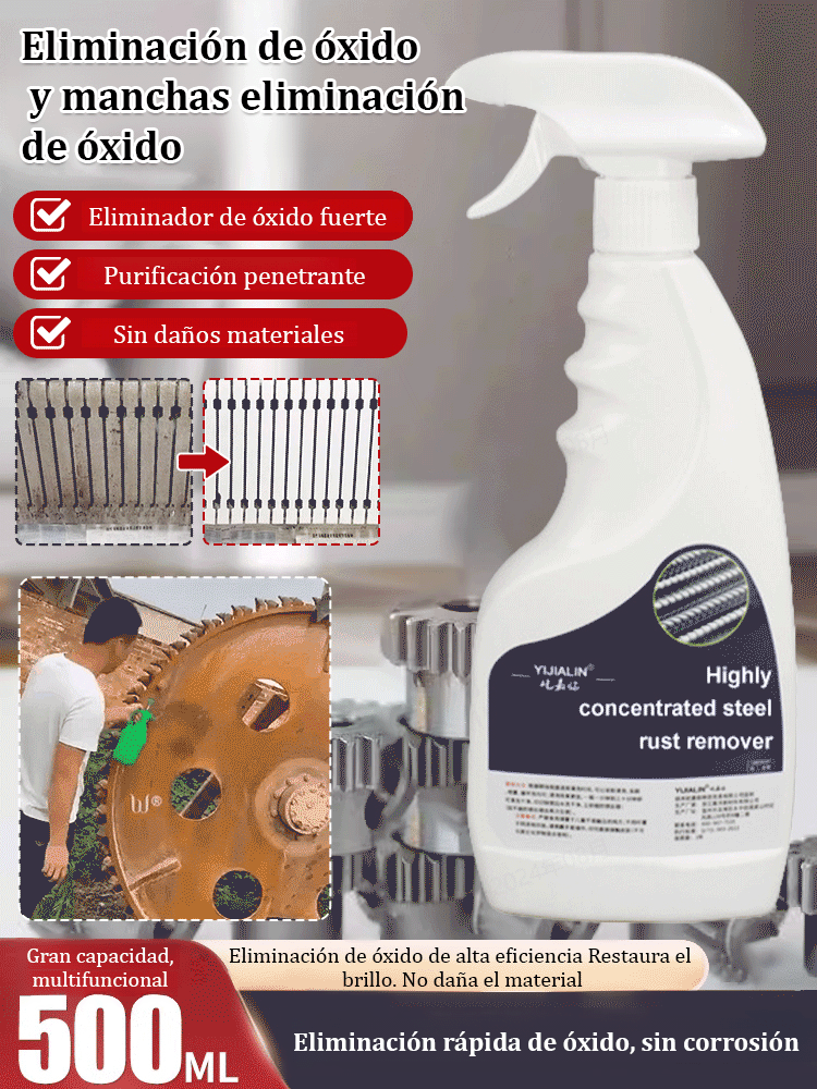 Potente removedor de óxido para acero