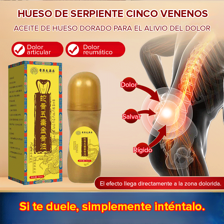 Aceite de hueso dorado de cinco venenos de hueso de serpiente