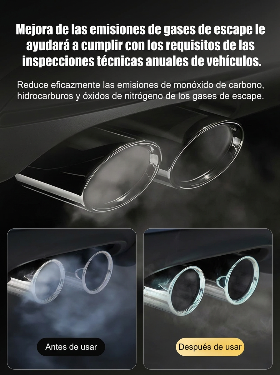 Limpiador combinado de catalizador de tres vías y motor sin desmontaje