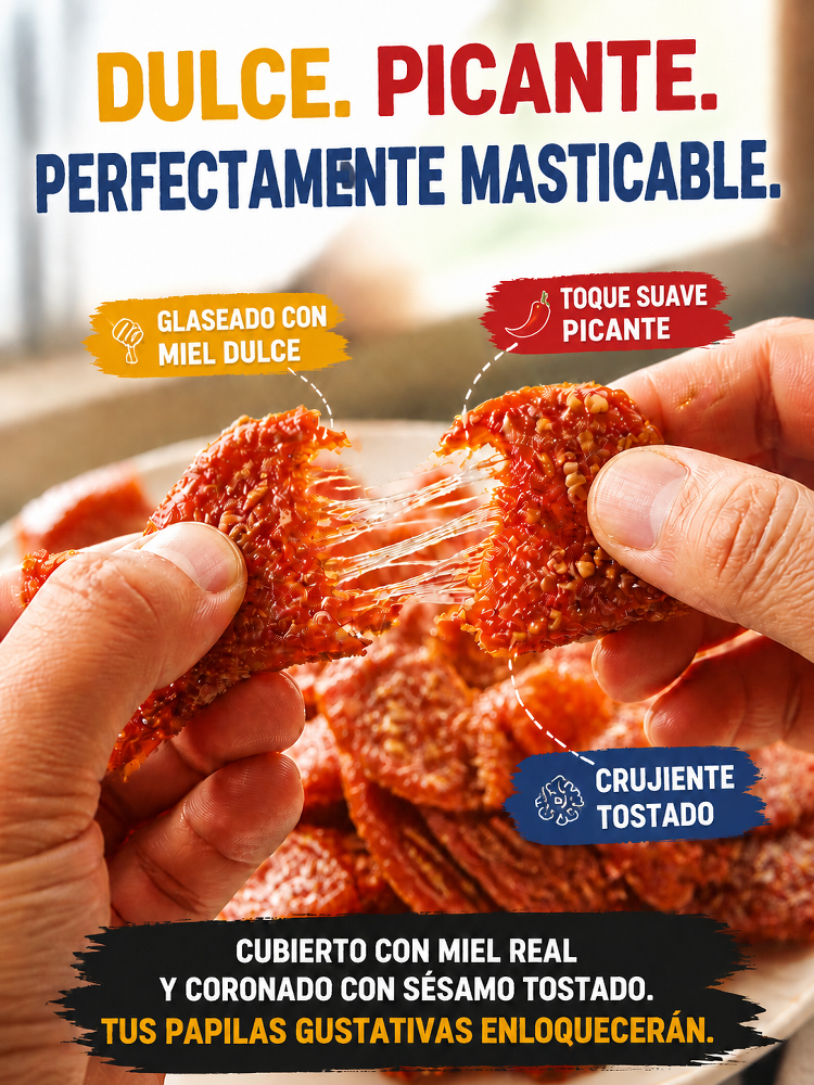 Jerky de Pescado con Miel y Sésamo - Sin Grasas Trans y Alto en Proteínas (50% Dto.)