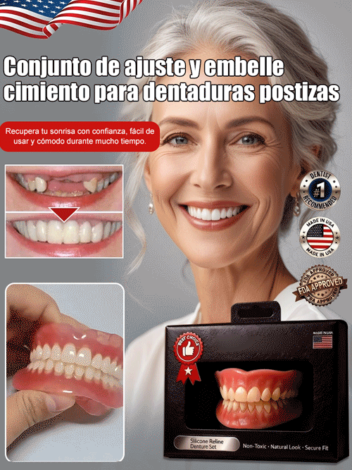 Conjunto de ajuste y embellecimiento para dentaduras postizas