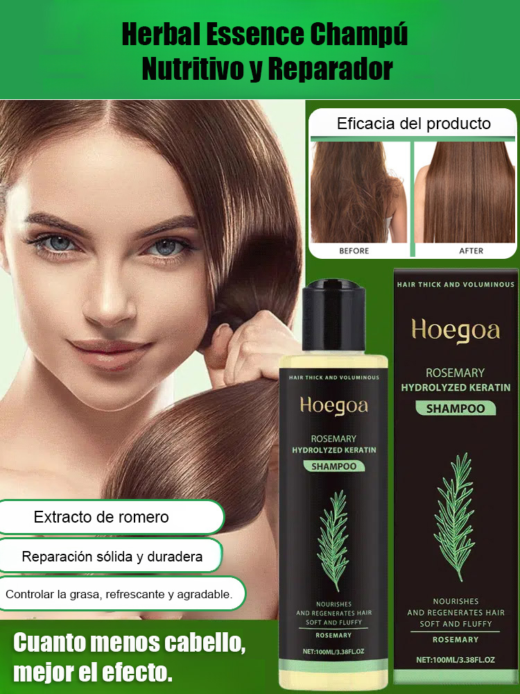 [menos cabello, mejores resultados] extracto de hierbas nutritivo y reparador champú