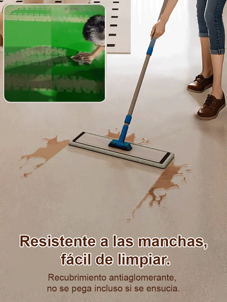 【Super resistente al desgaste】Pintura epoxi para suelos a base de agua con armadura de hilo dorado -