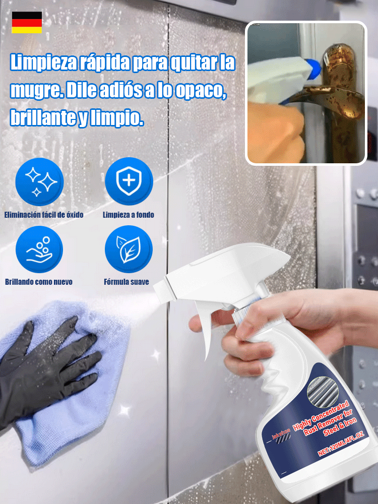 Eliminador de óxido para tornillos, pernos y superficies metálicas del hogar
