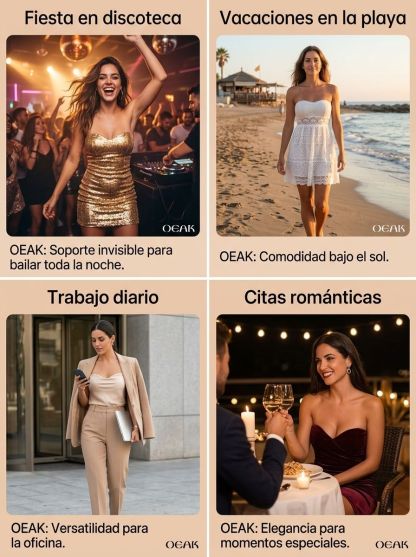 【Difícil de quitar】Sujetador sin tirantes para mujer con efecto push-up