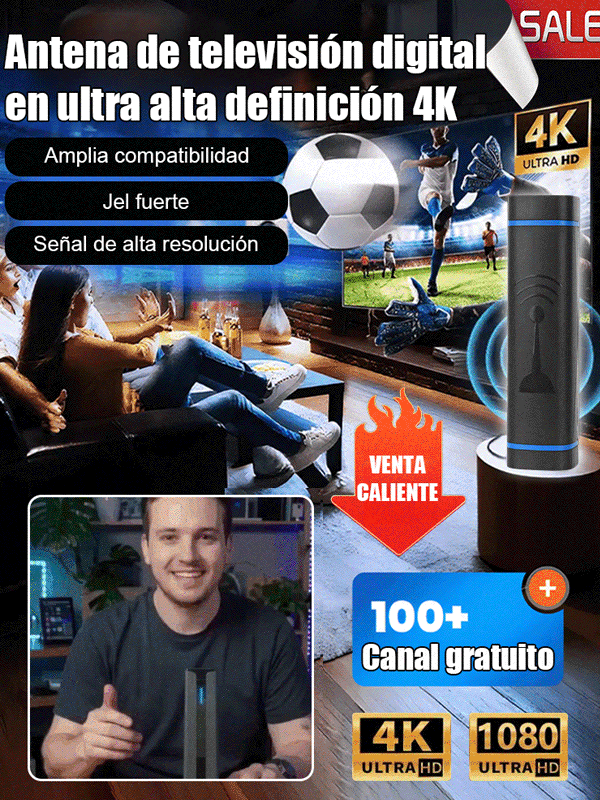 Antena de televisión digital en ultra alta definición 4K