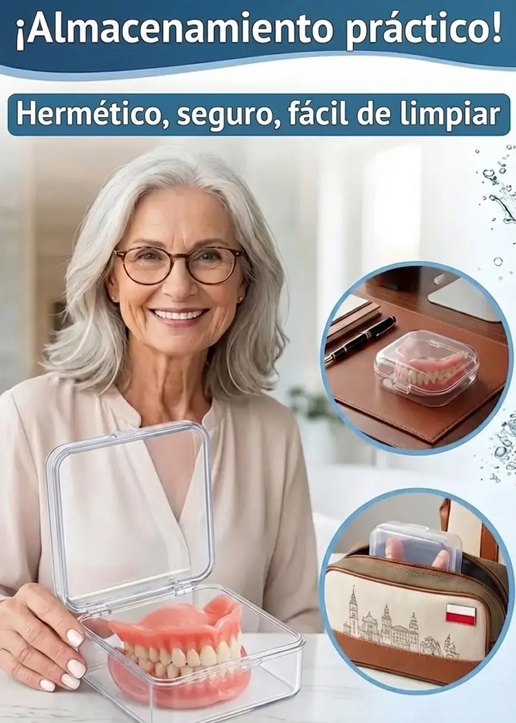 Conjunto completo de dentaduras postizas 【incluye caja de almacenamiento portátil】