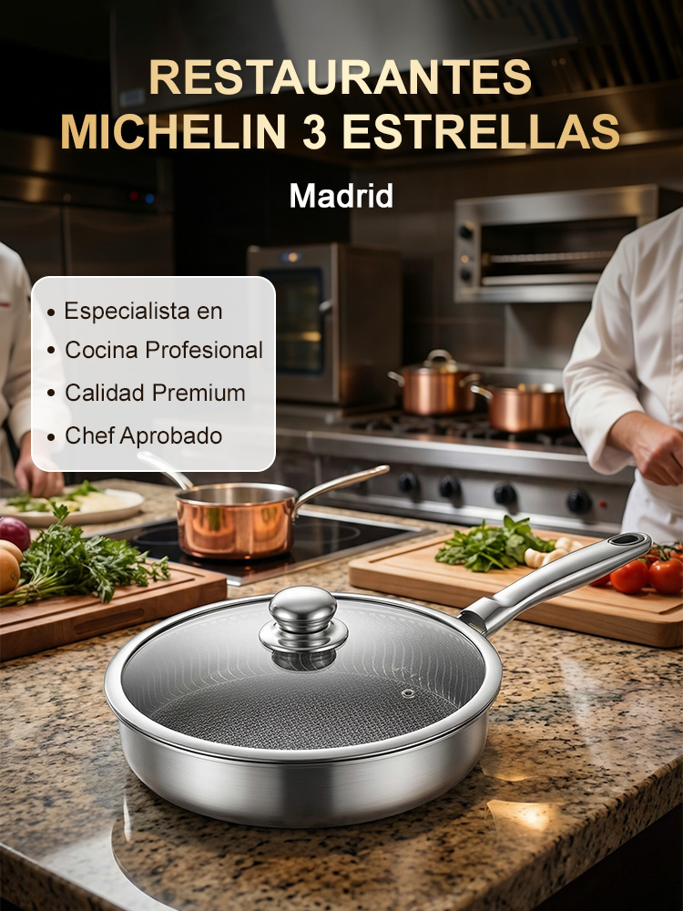 【Uso Exclusivo en Restaurantes 3 Estrellas Michelin】Sartén Antiadherente Sin Recubrimiento