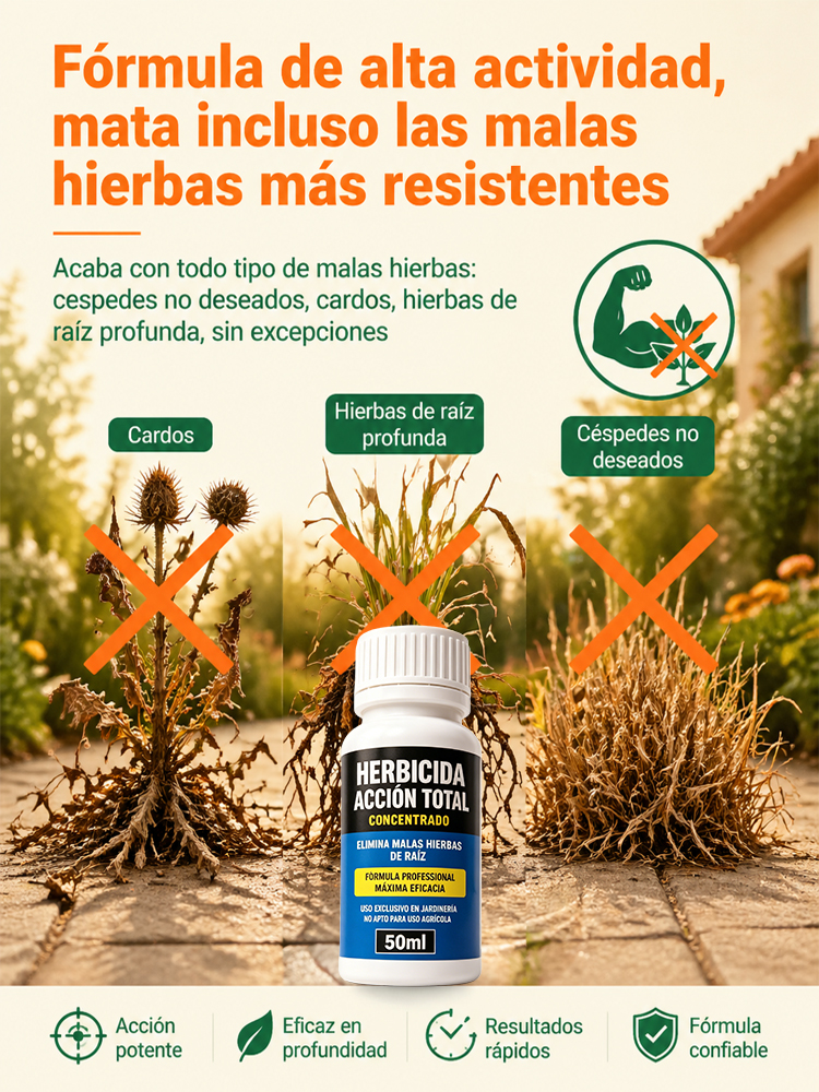 Elimina la maleza todo el año con 1 sola aplicación. Pequeño ayudante de plantas de jardinería